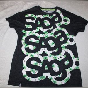 Saga-Tek Graphic T-Shirt Medium Black Short Sleeve